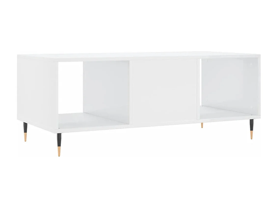 Table basse Blanc brillant 102x50x40 cm Bois d'ingénierie