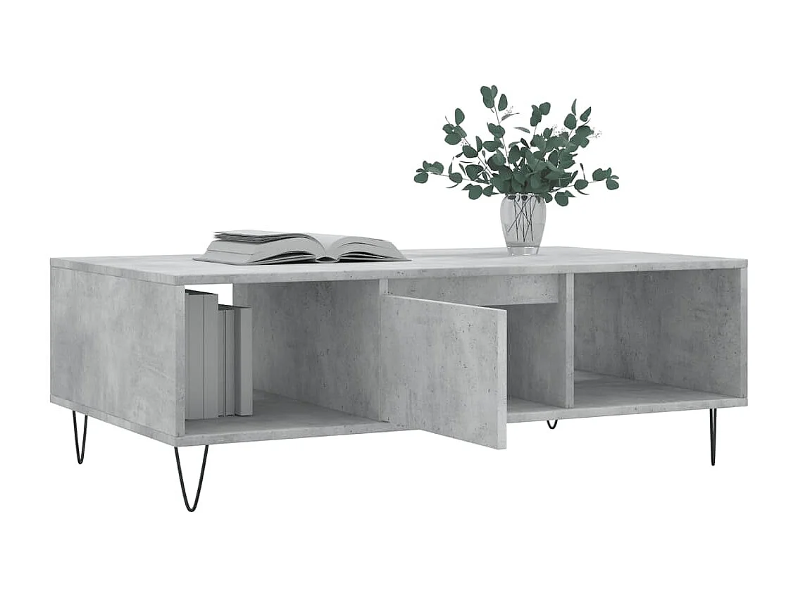 Mesa de centro madera de ingeniería gris hormigón 104x60x35 cm