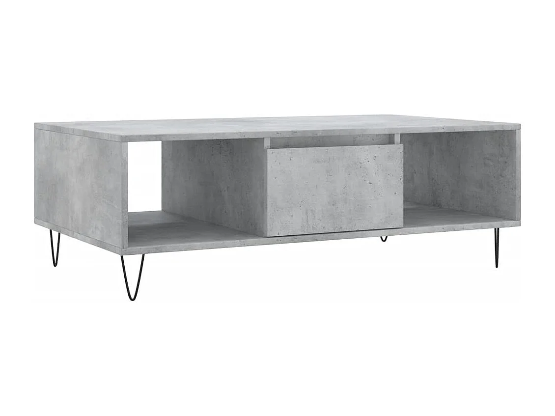 Table basse gris béton 104x60x35 cm bois d'ingénierie