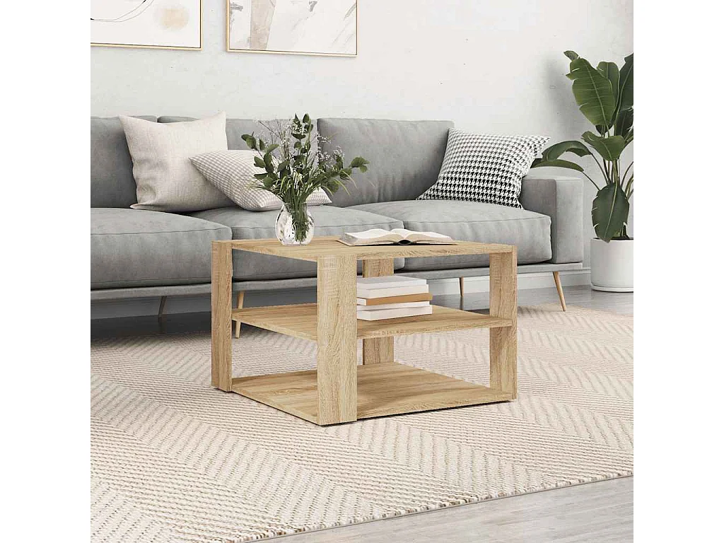 Table basse chêne sonoma 58x58x40 cm bois d'ingénierie
