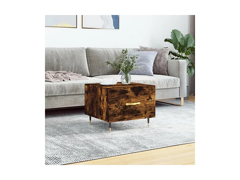 Table basse Chêne fumé 50x50x40 cm Bois d'ingénierie