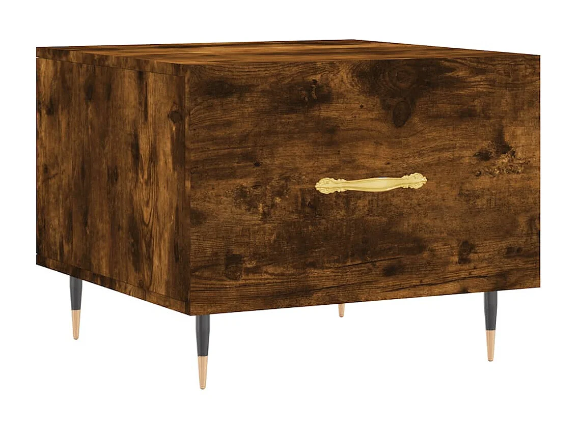 Tavolino da Salotto Rovere Fumo 50x50x40 cm Legno Multistrato