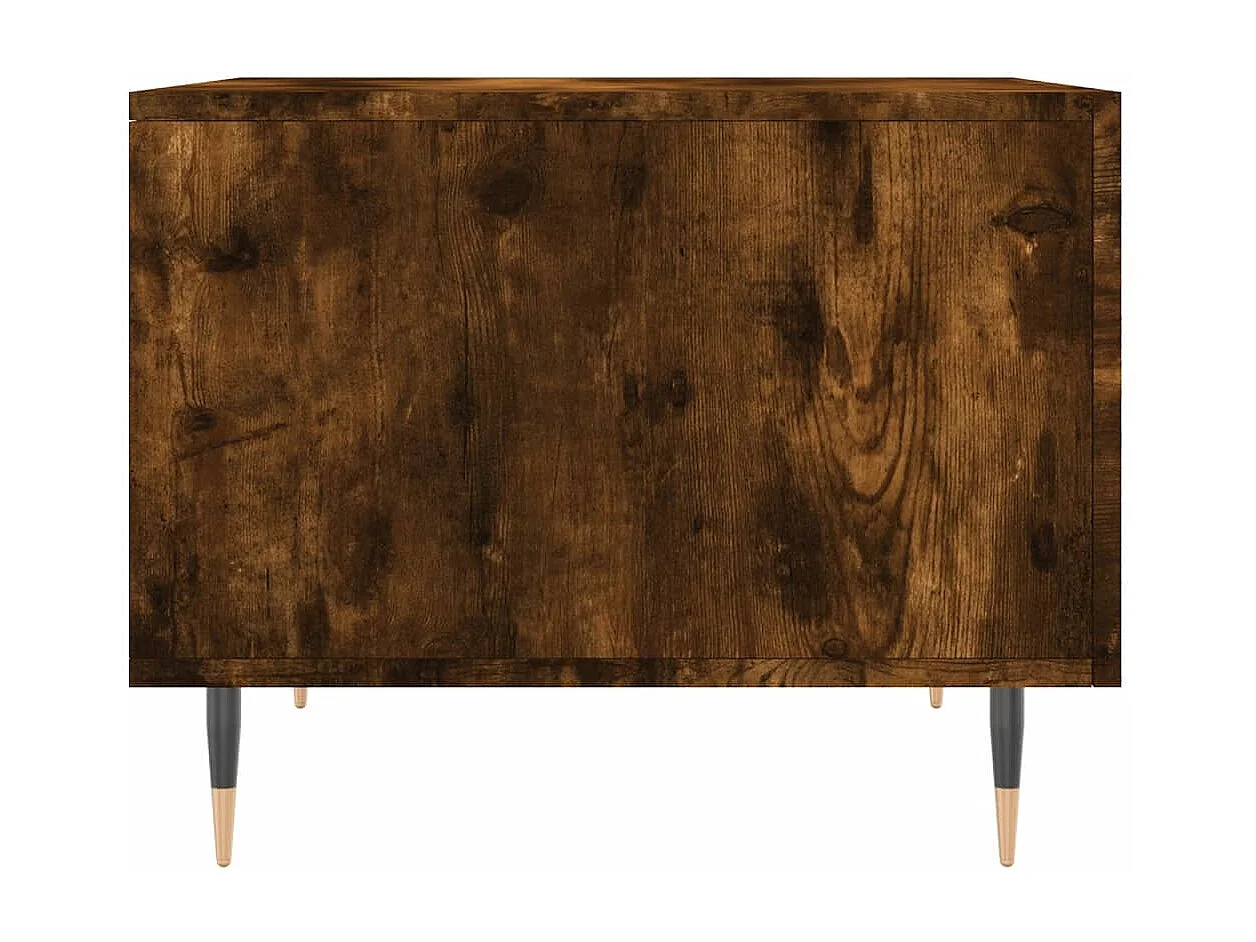 Tavolino da Salotto Rovere Fumo 50x50x40 cm Legno Multistrato