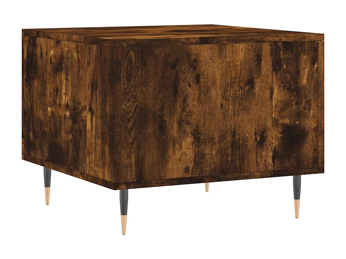 Tavolino da Salotto Rovere Fumo 50x50x40 cm Legno Multistrato