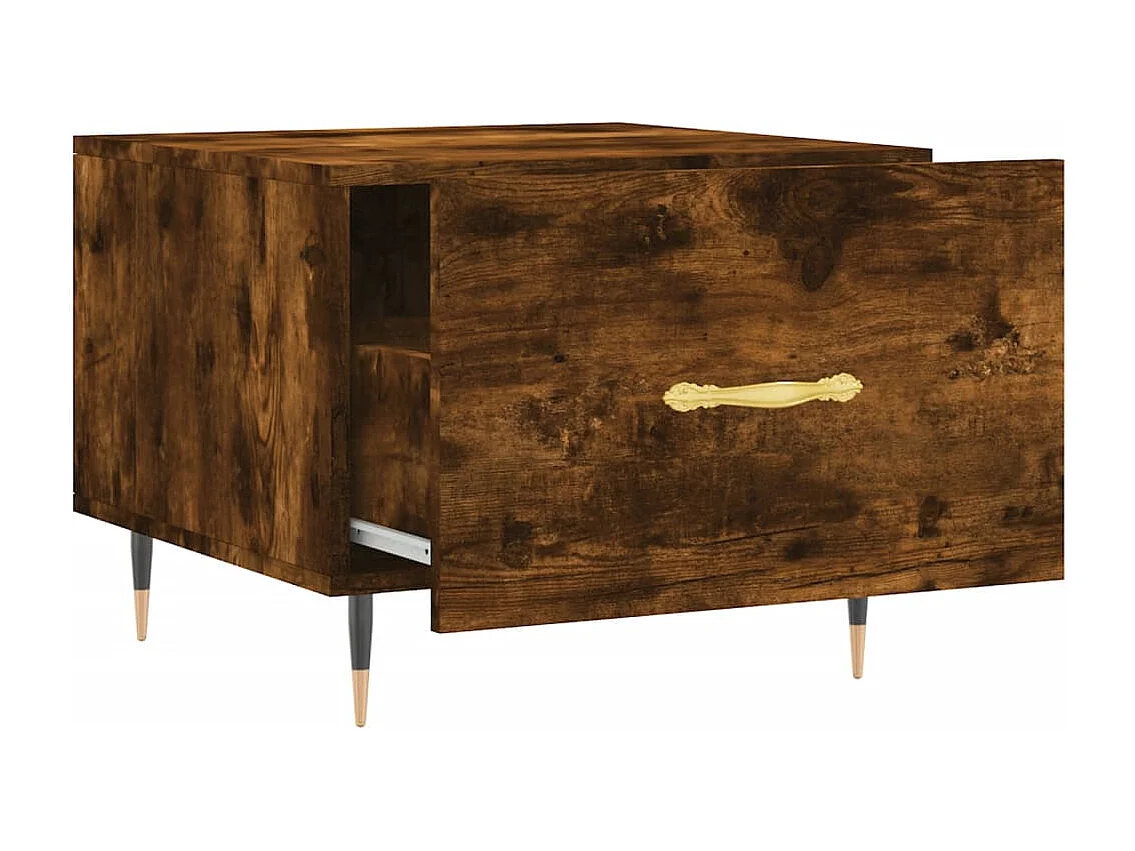 Table basse Chêne fumé 50x50x40 cm Bois d'ingénierie