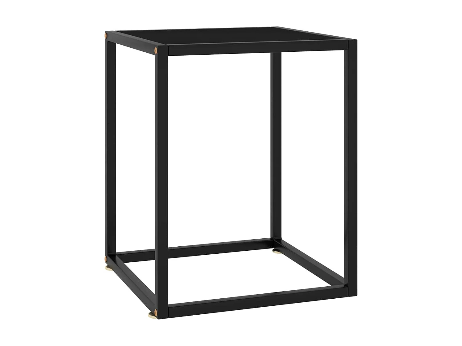 Table basse Noir avec verre noir 40x40x50 cm