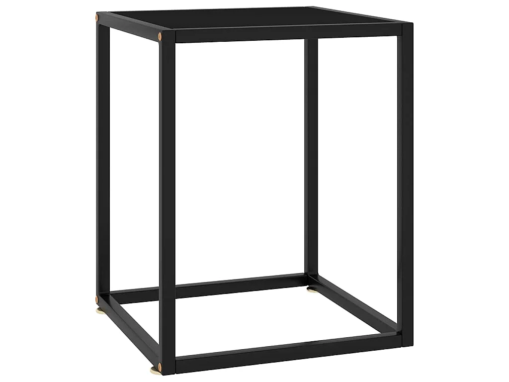 Table basse Noir avec verre noir 40x40x50 cm