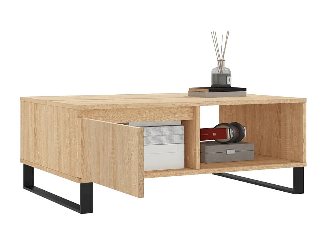 Table basse chêne sonoma 90x60x35 cm bois d'ingénierie