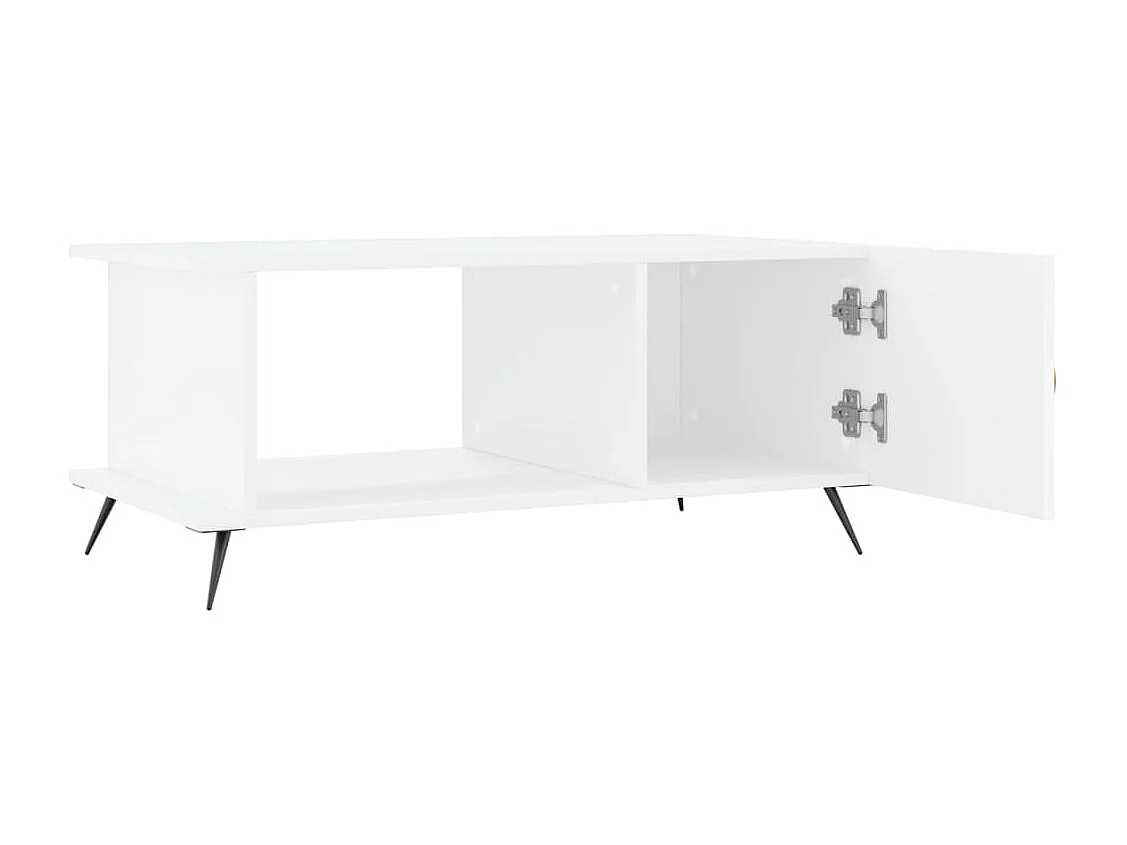 Table basse blanc 90x50x40 cm bois d'ingénierie