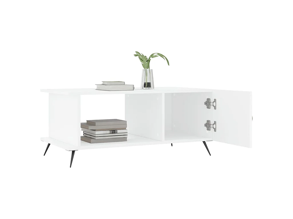 Table basse blanc 90x50x40 cm bois d'ingénierie