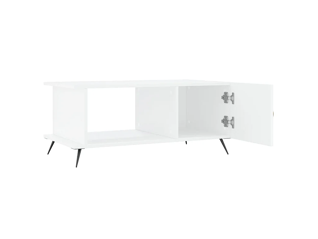 Table basse blanc 90x50x40 cm bois d'ingénierie