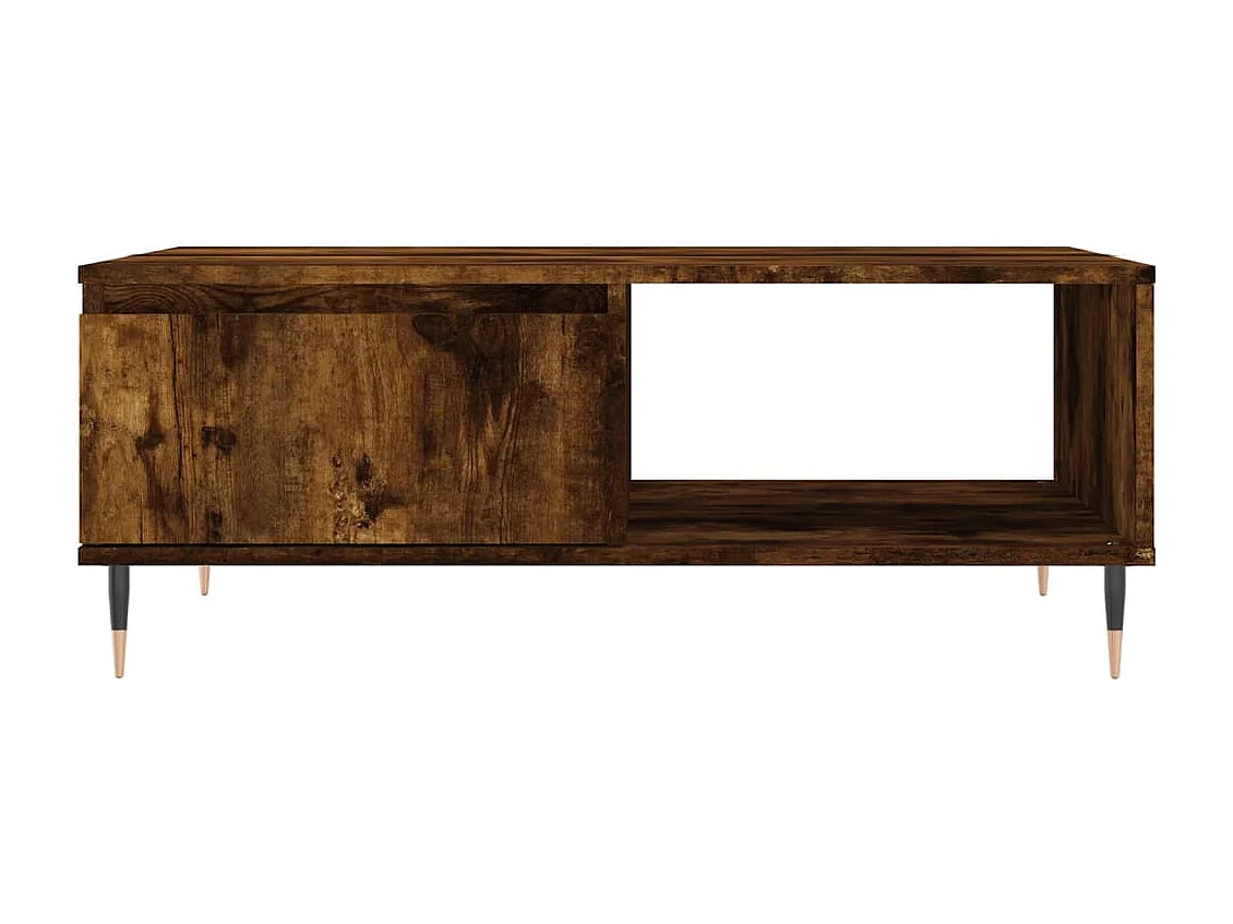 Table basse chêne fumé 90x60x35 cm bois d'ingénierie