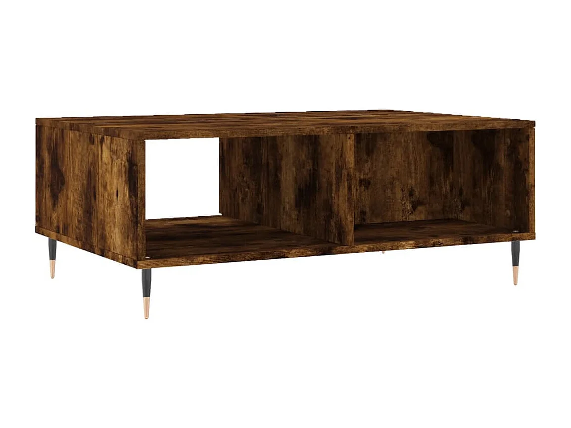 Table basse chêne fumé 90x60x35 cm bois d'ingénierie