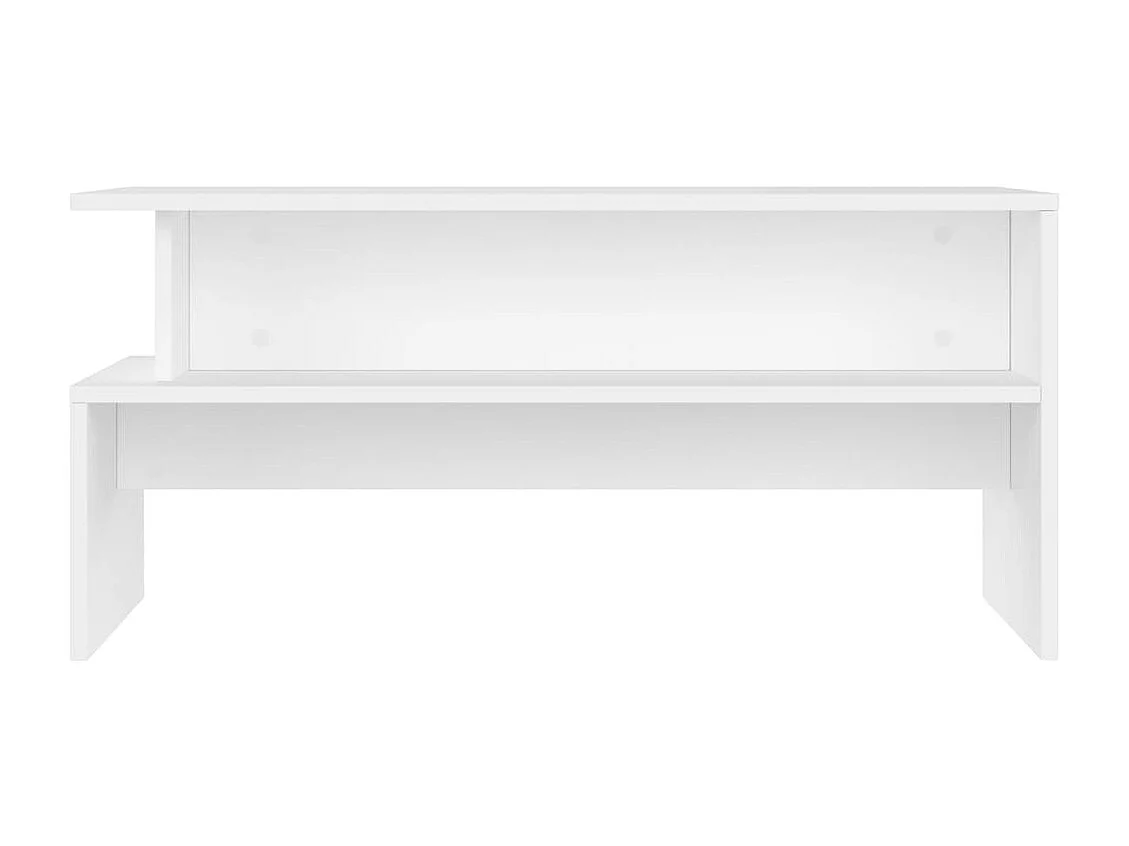 Tavolino da Salotto Bianco 90x55x42,5 cm in Legno Multistrato