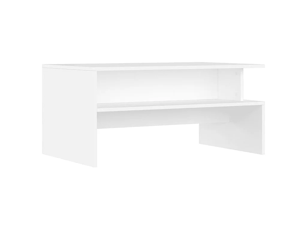 Tavolino da Salotto Bianco 90x55x42,5 cm in Legno Multistrato