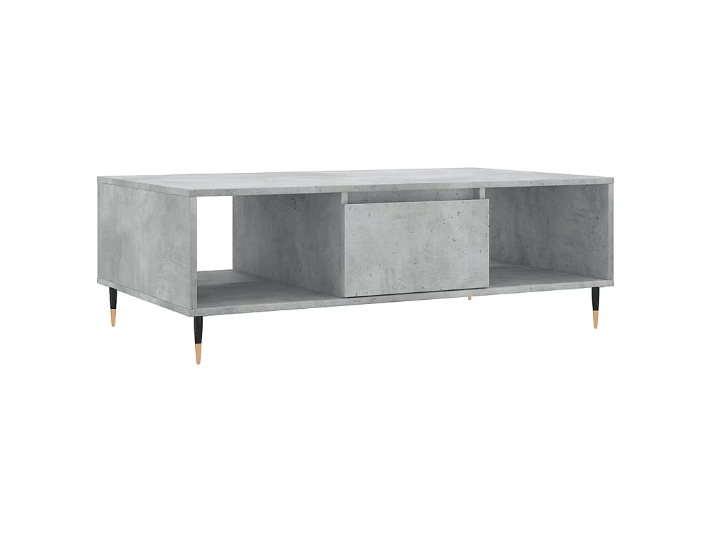 Table basse gris béton 104x60x35 cm bois d'ingénierie