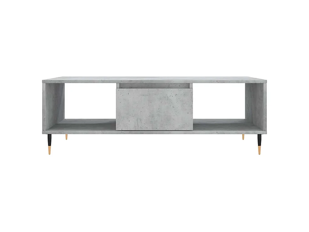 Table basse gris béton 104x60x35 cm bois d'ingénierie