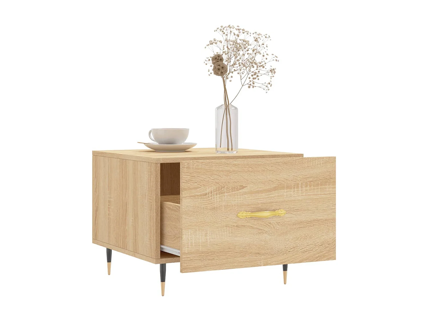 Mesa de centro madera contrachapada roble Sonoma 50x50x40 cm