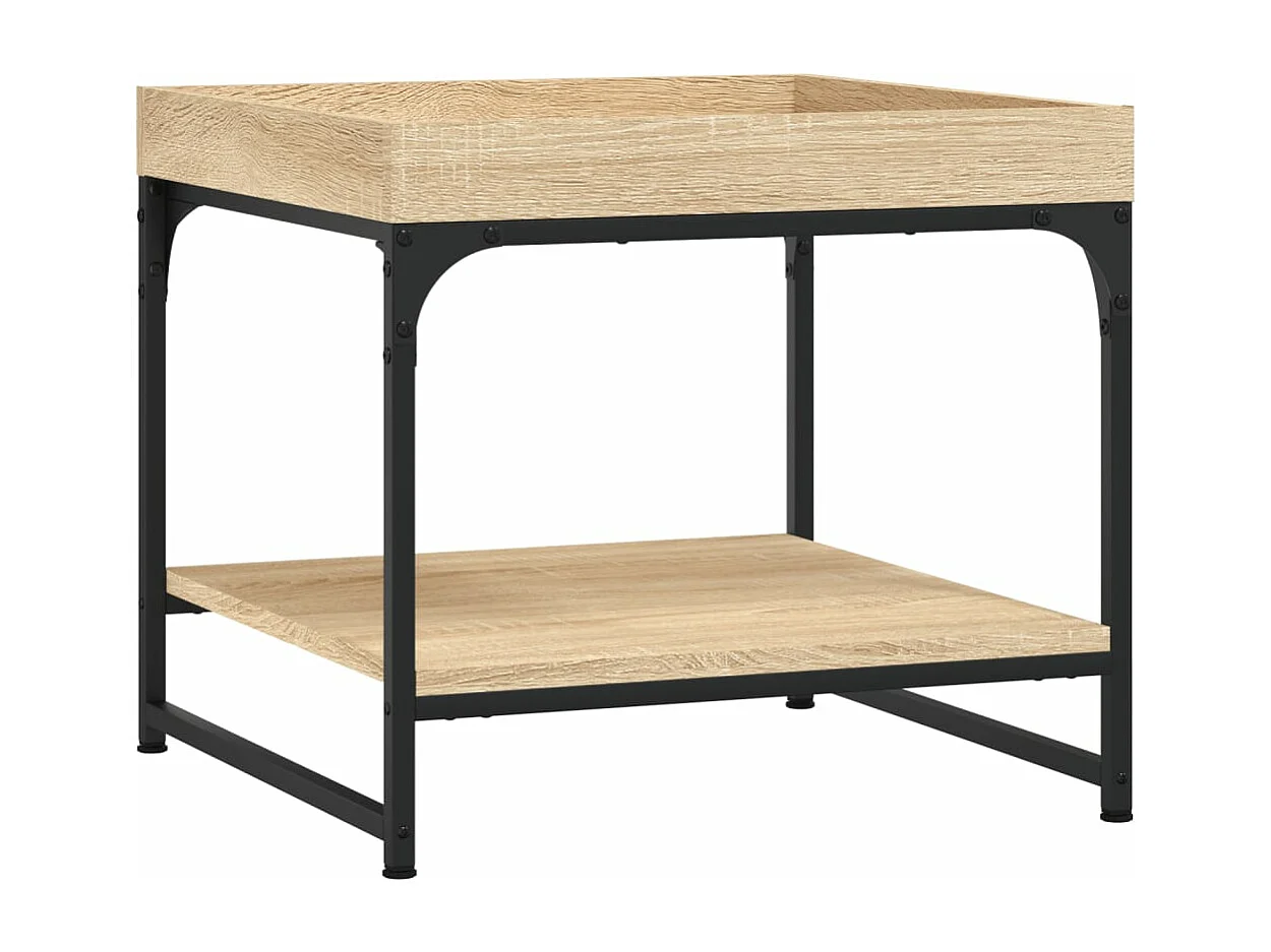 Mesa de centro madera ingeniería roble Sonoma 49,5x49,5x45 cm