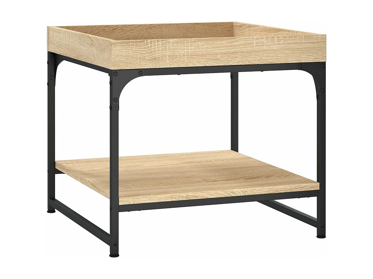 Mesa de centro madera ingeniería roble Sonoma 49,5x49,5x45 cm