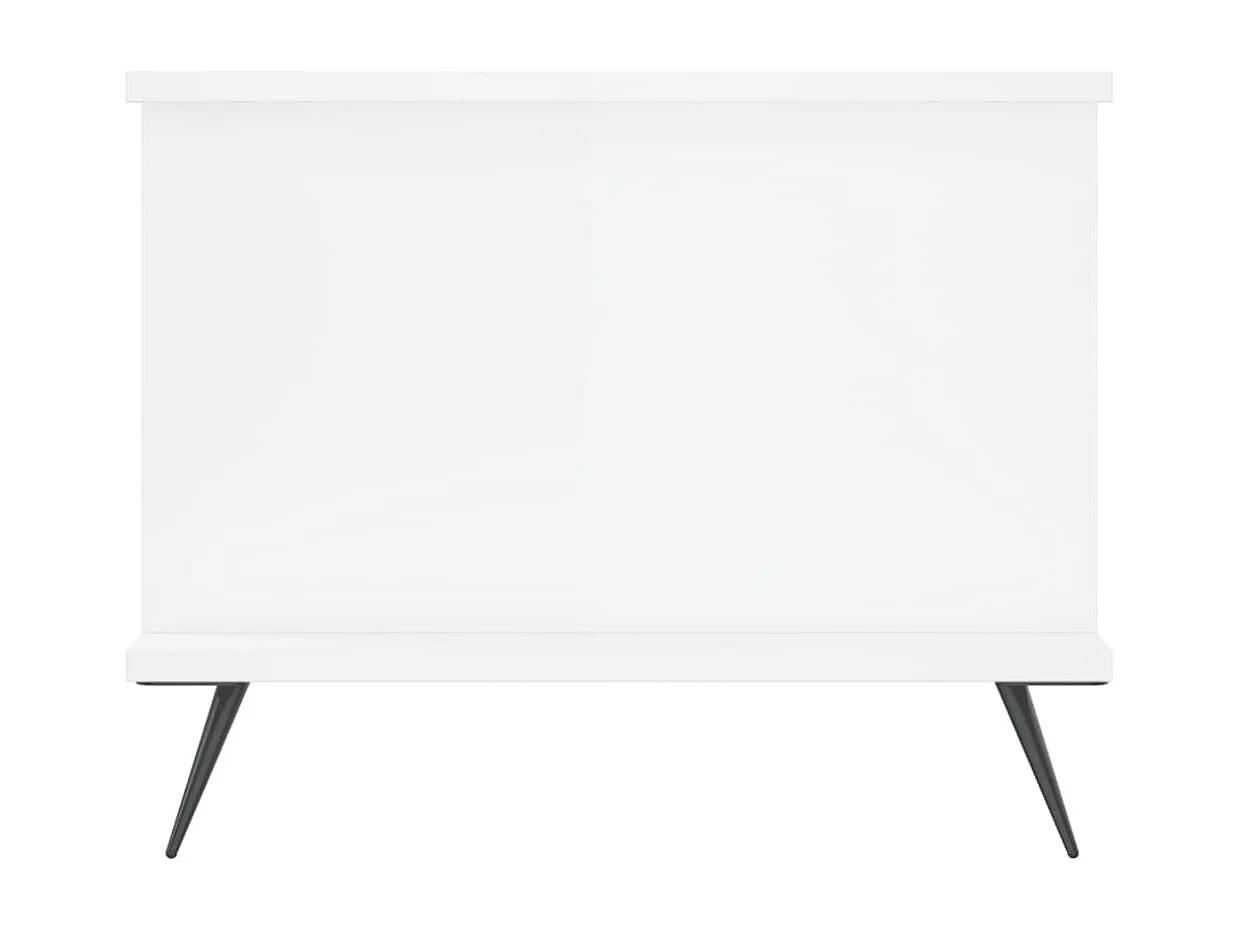 Mesa de centro madera contrachapada blanco brillo 90x50x40 cm
