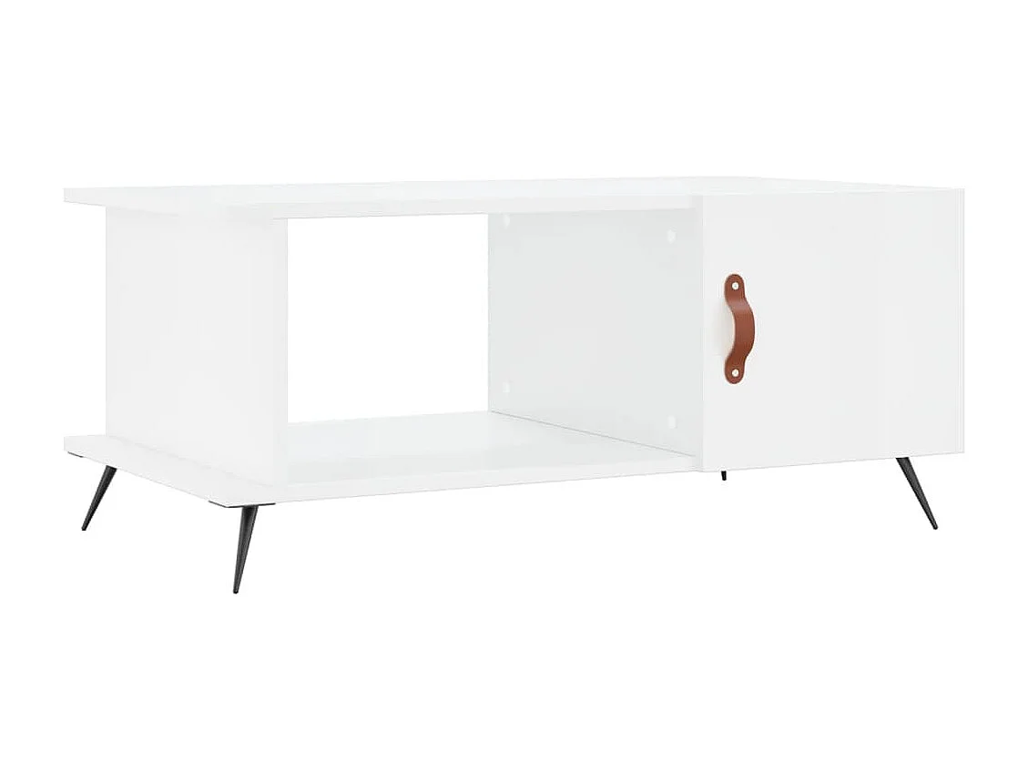 Table basse Blanc brillant 90x50x40 cm Bois d'ingénierie