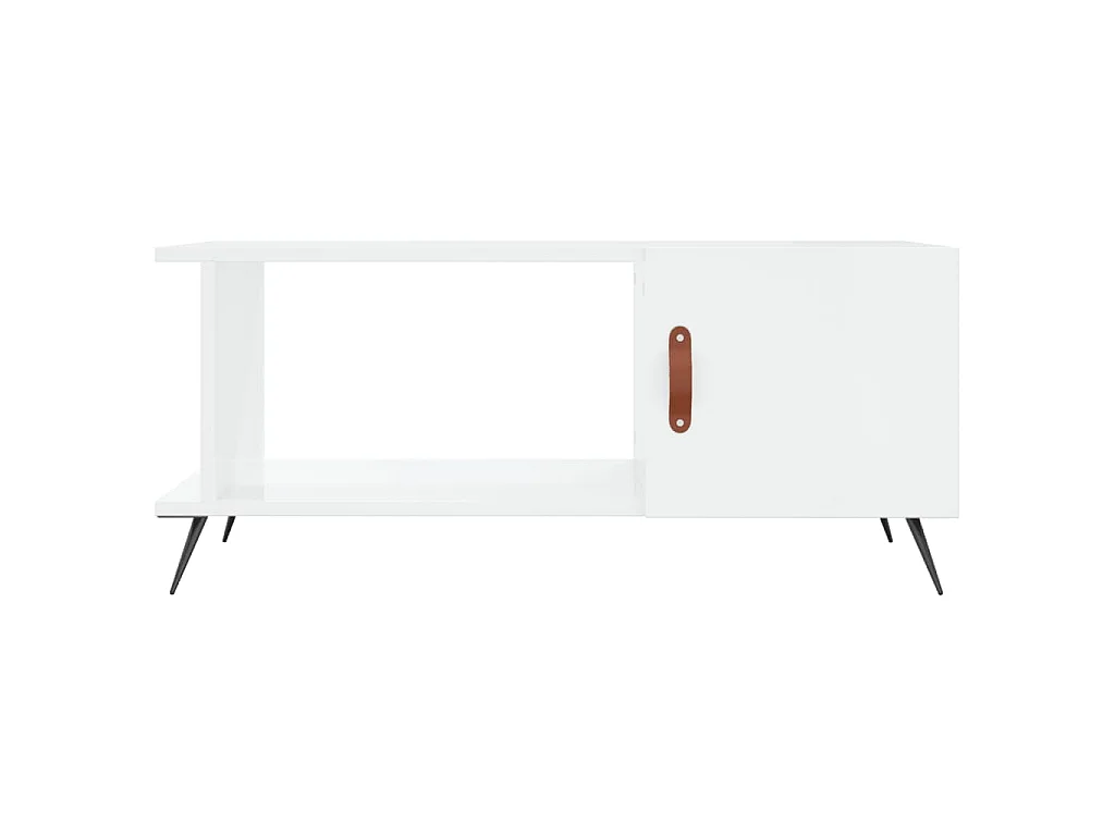 Table basse Blanc brillant 90x50x40 cm Bois d'ingénierie