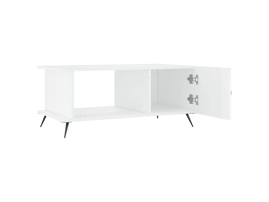 Table basse Blanc brillant 90x50x40 cm Bois d'ingénierie