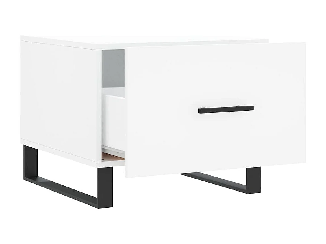 Table basse blanc 50x50x40 cm bois d'ingénierie