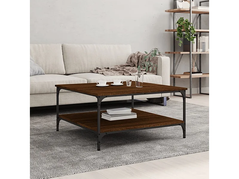 Couchtisch Braun Eichen-Optik 80x80x40 cm Holzwerkstoff