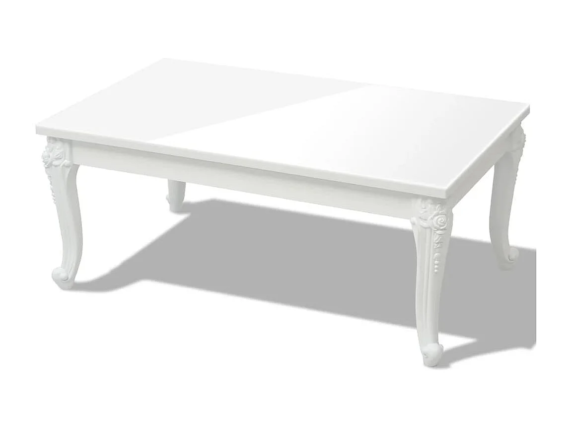 Table basse 100x60x42 cm Blanc brillant