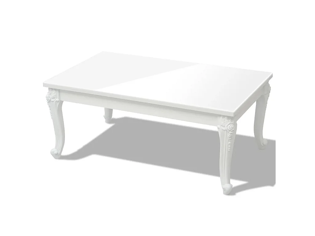 Tavolino da Salotto 100x60x42 cm Bianco Lucido