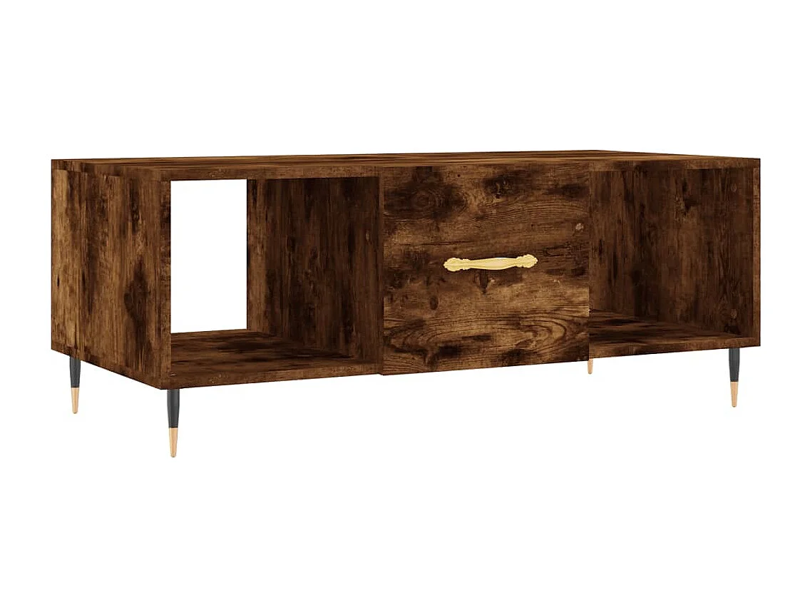 Table basse chêne fumé 102x50x40 cm bois d'ingénierie