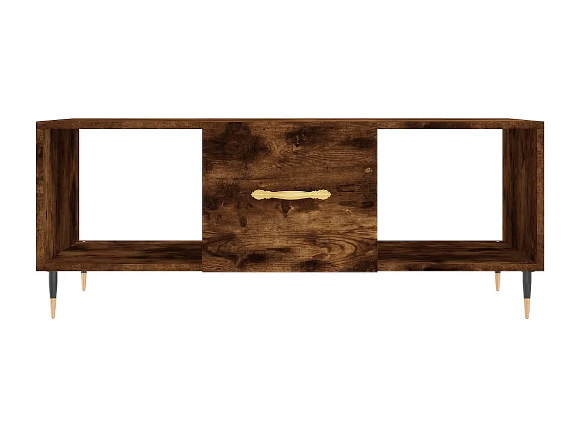 Table basse chêne fumé 102x50x40 cm bois d'ingénierie