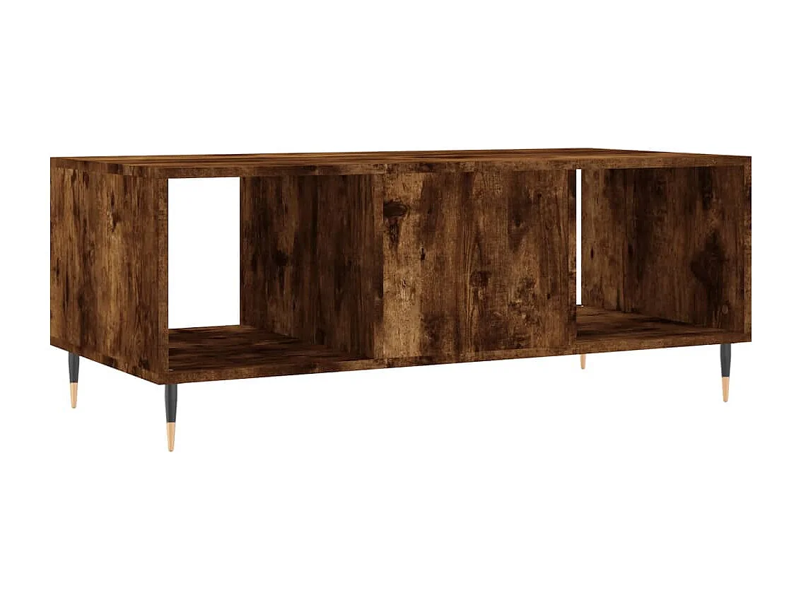 Table basse chêne fumé 102x50x40 cm bois d'ingénierie