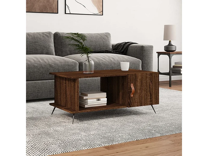 Couchtisch Braun Eichen-Optik 90x50x40 cm Holzwerkstoff