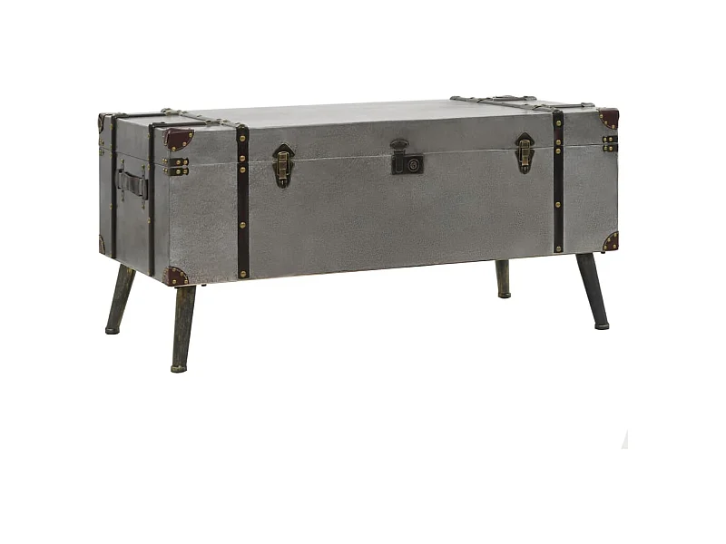 Mesa de centro em MDF e alumínio 102x51x47,5 cm