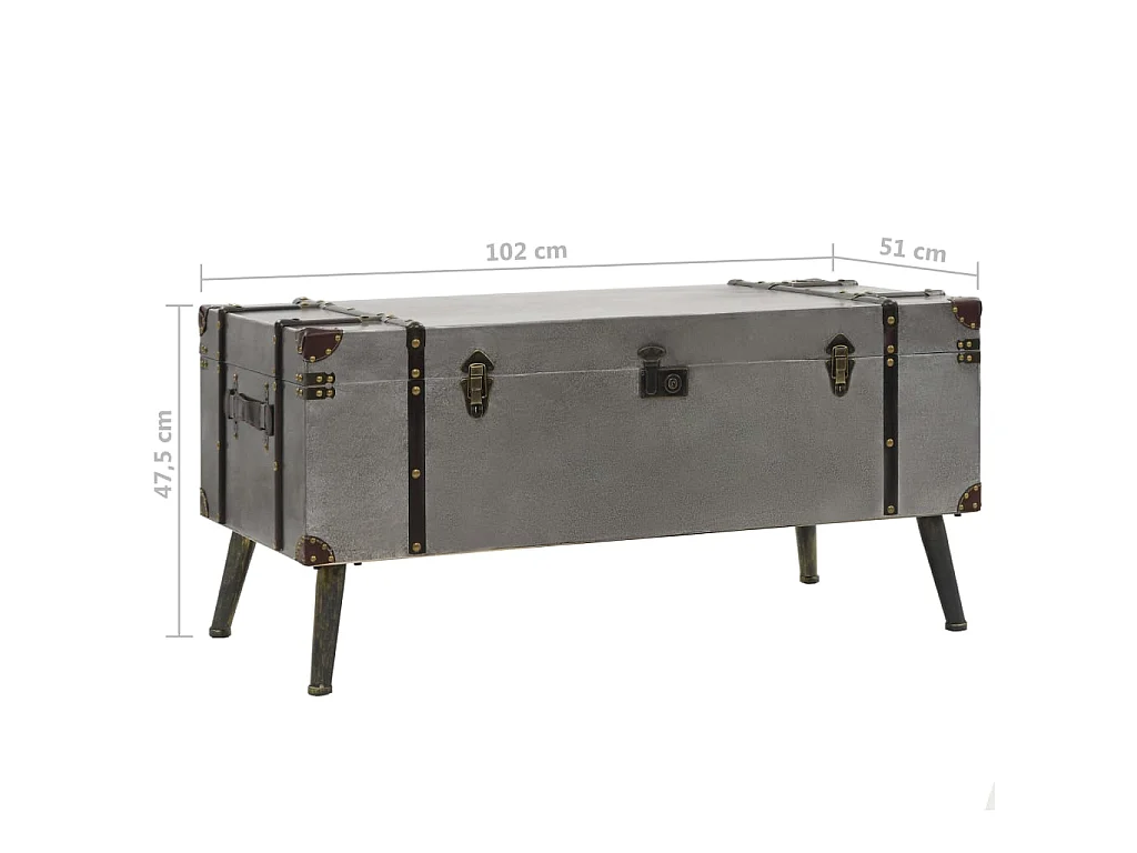 Couchtisch MDF und Aluminium 102x51x47,5 cm