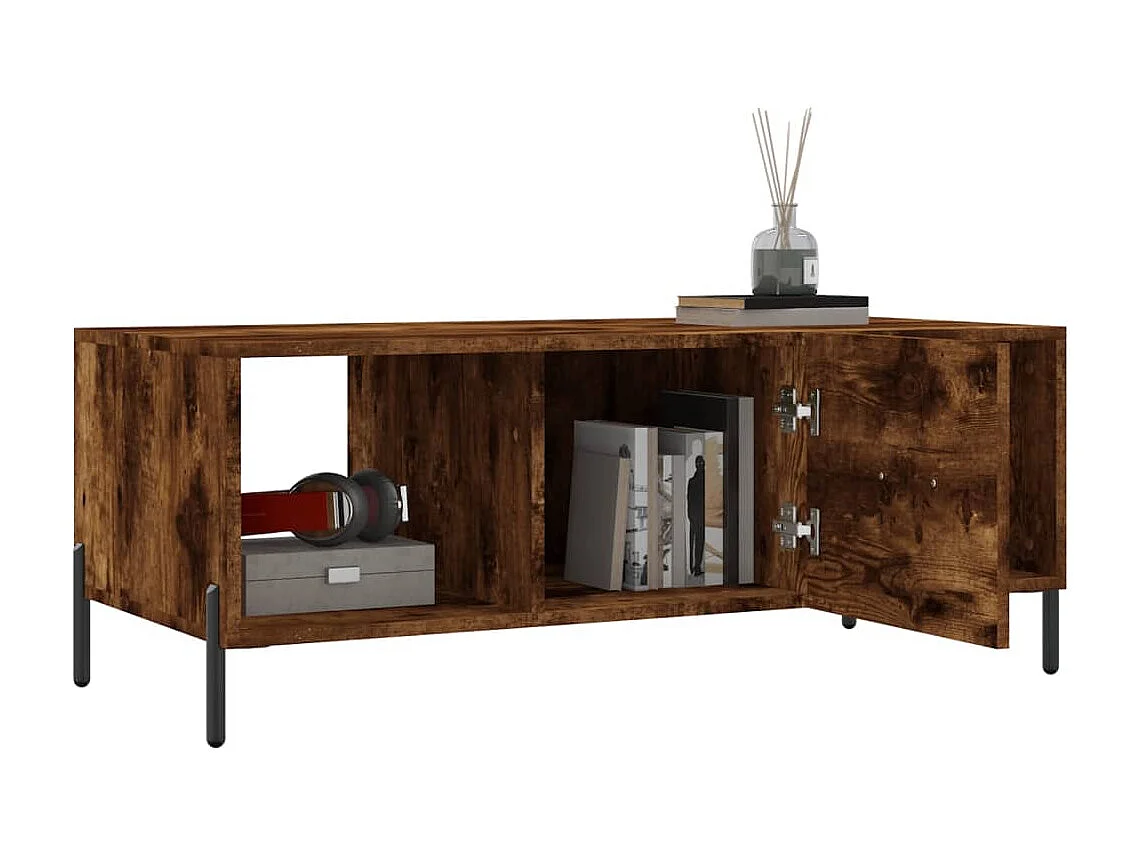 Tavolino da Salotto Rovere Fumo 102x50x40 cm Legno Multistrato