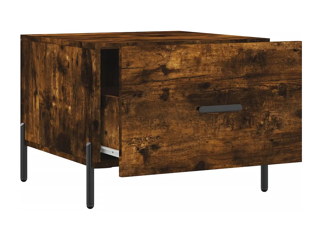 Table basse Chêne fumé 50x50x40 cm Bois d'ingénierie