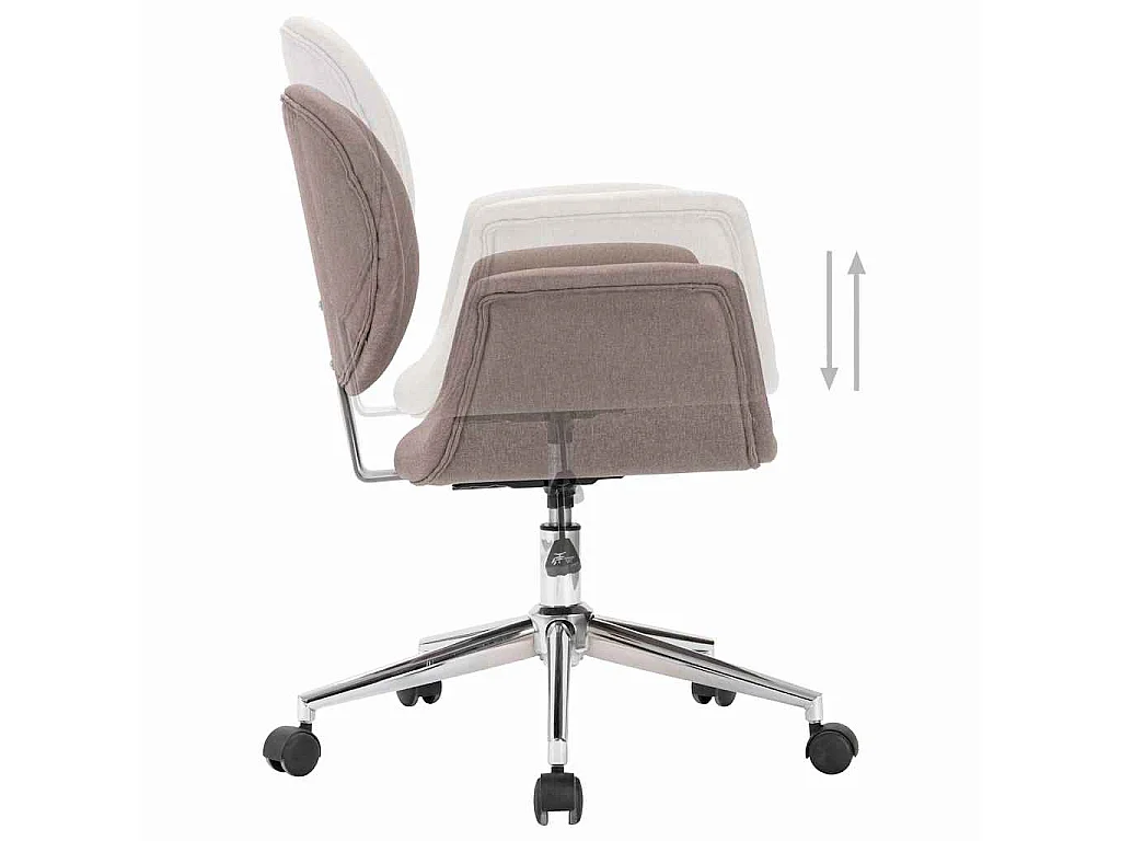 Sedia da Ufficio Girevole Grigio Talpa in Tessuto