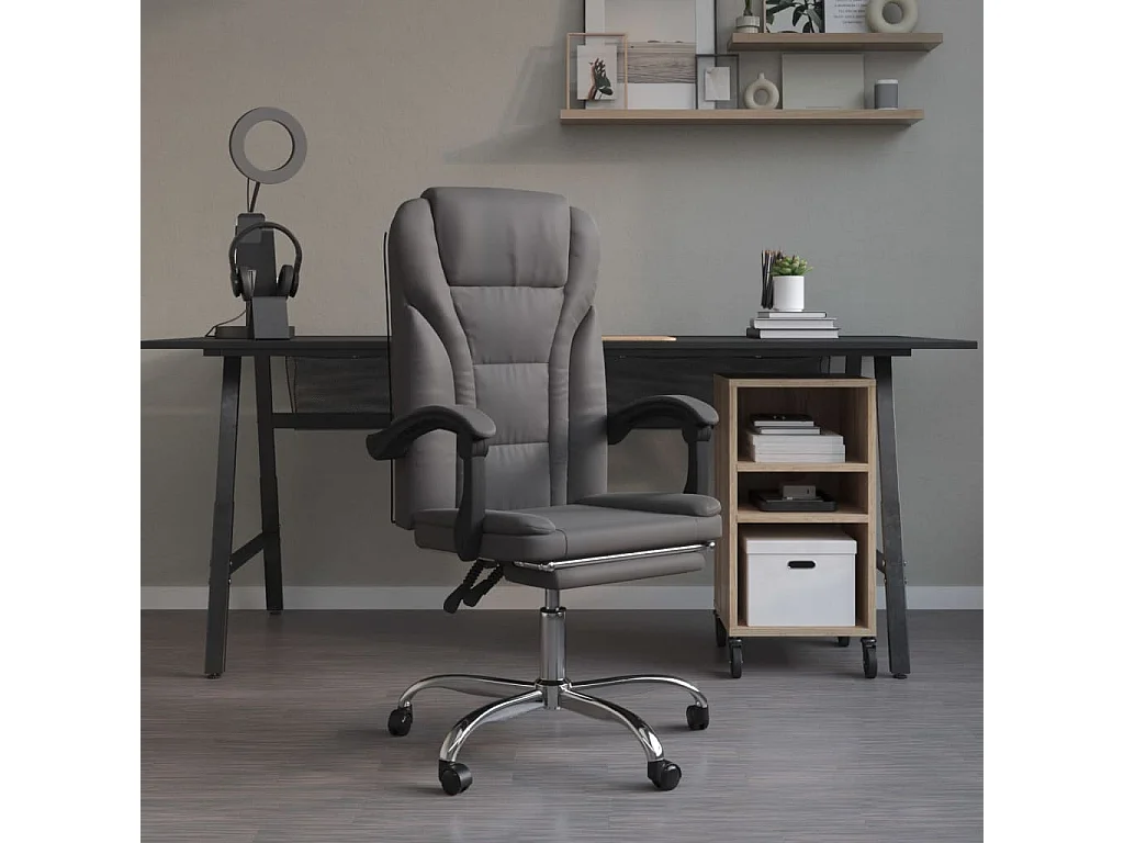 Fauteuil inclinable de bureau Gris Similicuir