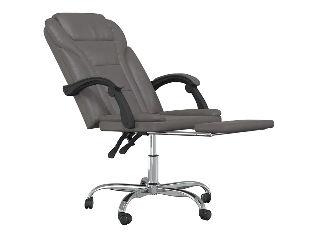 Kantoorstoel verstelbaar kunstleer grijs