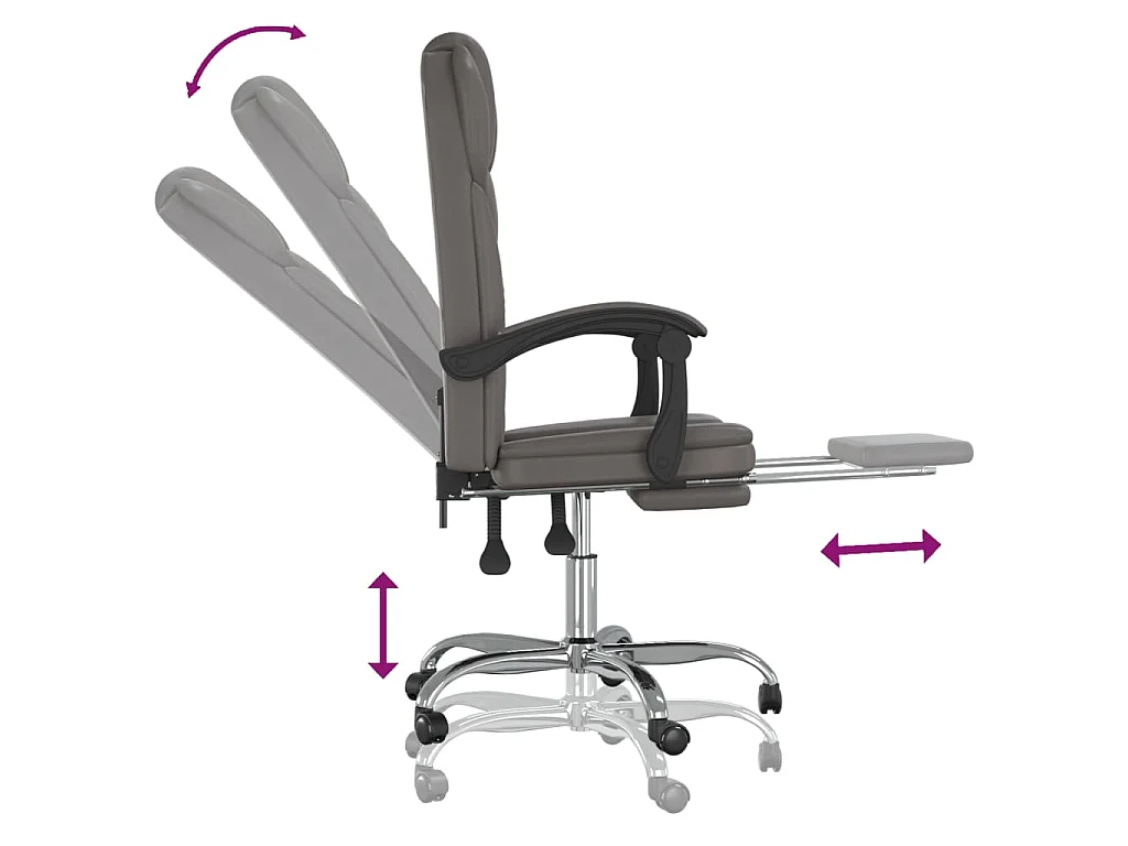 Kantoorstoel verstelbaar kunstleer grijs