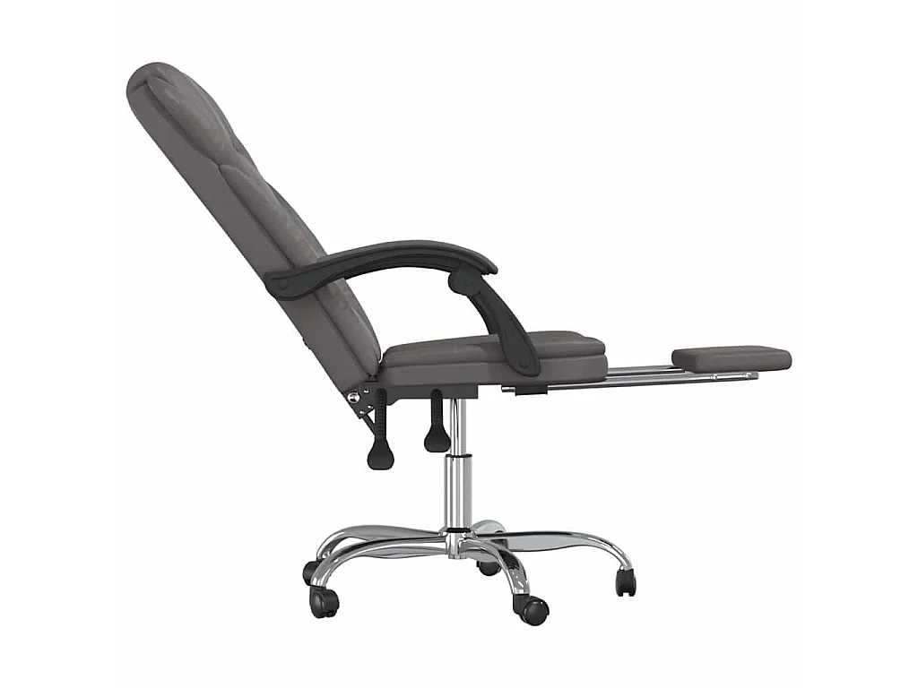 Bürostuhl mit Liegefunktion Grau Kunstleder