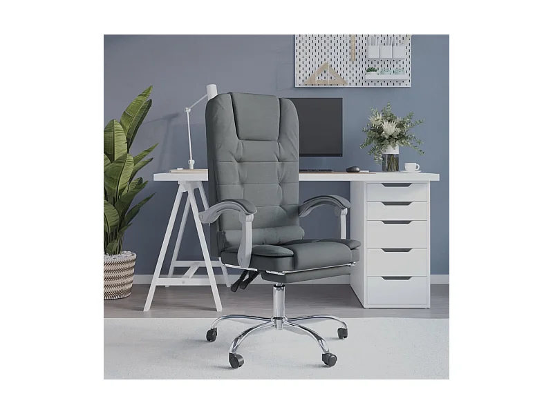 Bürostuhl mit Massagefunktion Dunkelgrau Stoff