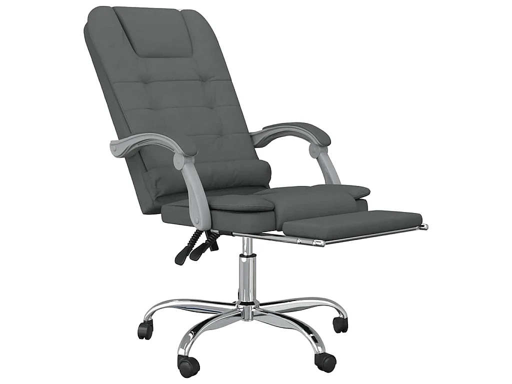 Fauteuil de massage inclinable de bureau Gris foncé Tissu