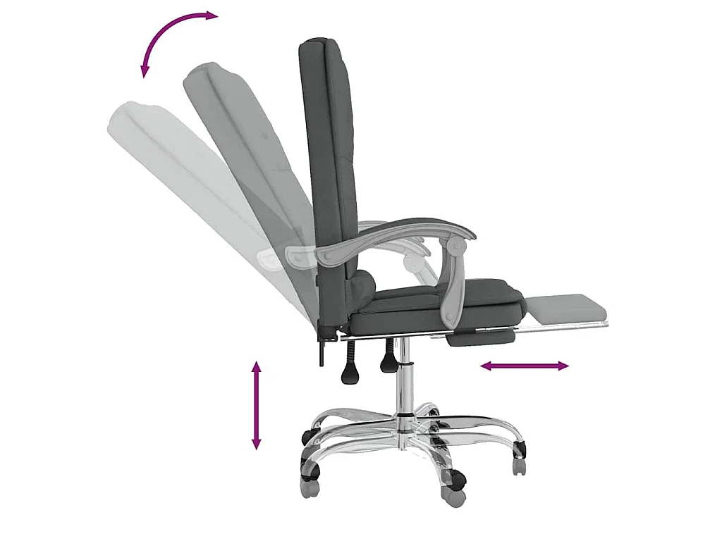 Fauteuil de massage inclinable de bureau Gris foncé Tissu