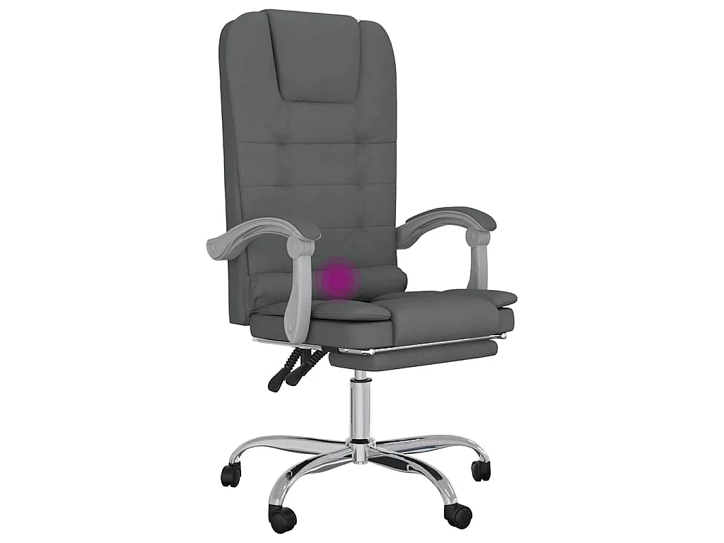 Fauteuil de massage inclinable de bureau Gris foncé Tissu