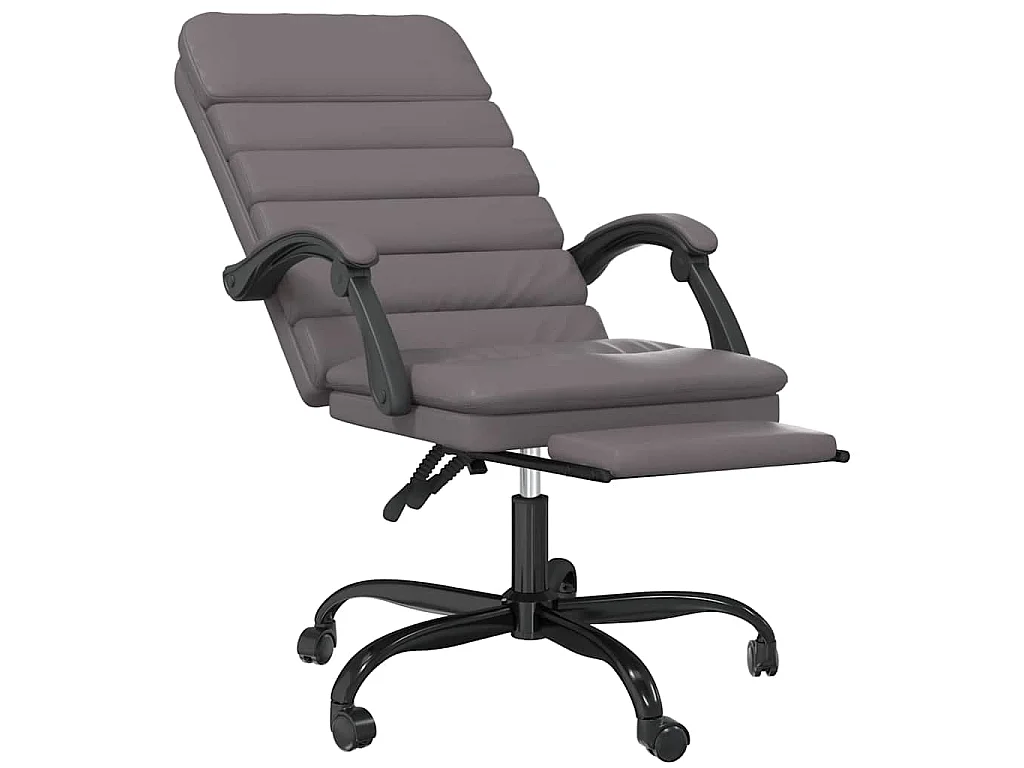 Fauteuil de massage inclinable de bureau Gris Similicuir